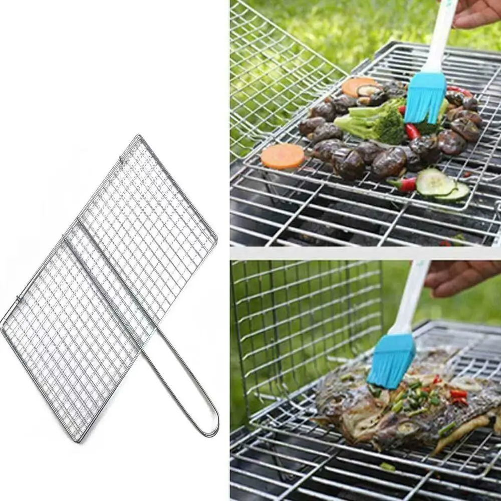 Barbecue Grilling Basket Grill BBQ Net Steak Meat Fish Net Siz Vegetable