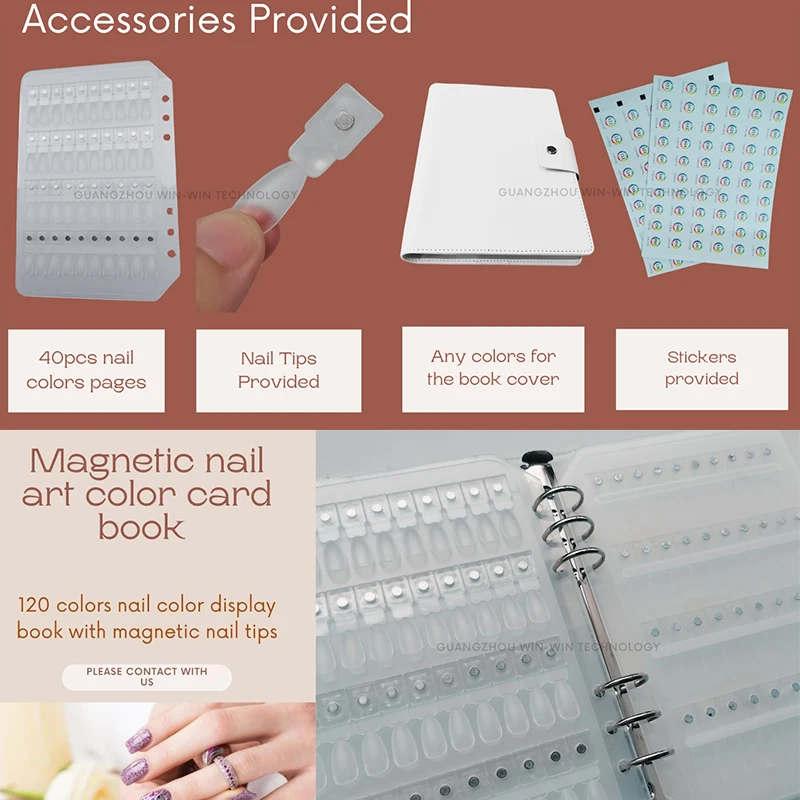 Custom OEM 120 Colors  Detachable Nail Polish Swatch Book Manicure Display Tool