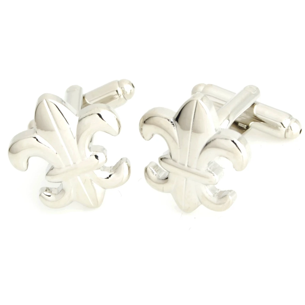 YH-1763 Novelty Enamel Fleur Di Lis Cufflinks, Flower Cufflinks - Factory Direct Wholesale