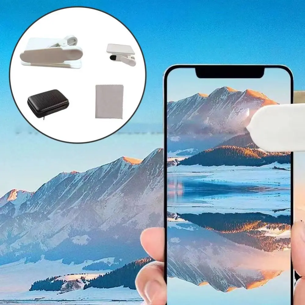 Adjustable Smartphone Camera Mirror Reflection Clip ABS Easy to Carry Selfie Reflector with Storage bag Shooting Supplies