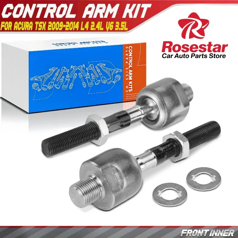

2PC Front Left & Right Inner Tie Rod End for Acura TSX 2009-2014 L4 2.4L V6 3.5L MS60726, TI50060PR, 53610TL1G01 53610-TL1-G01