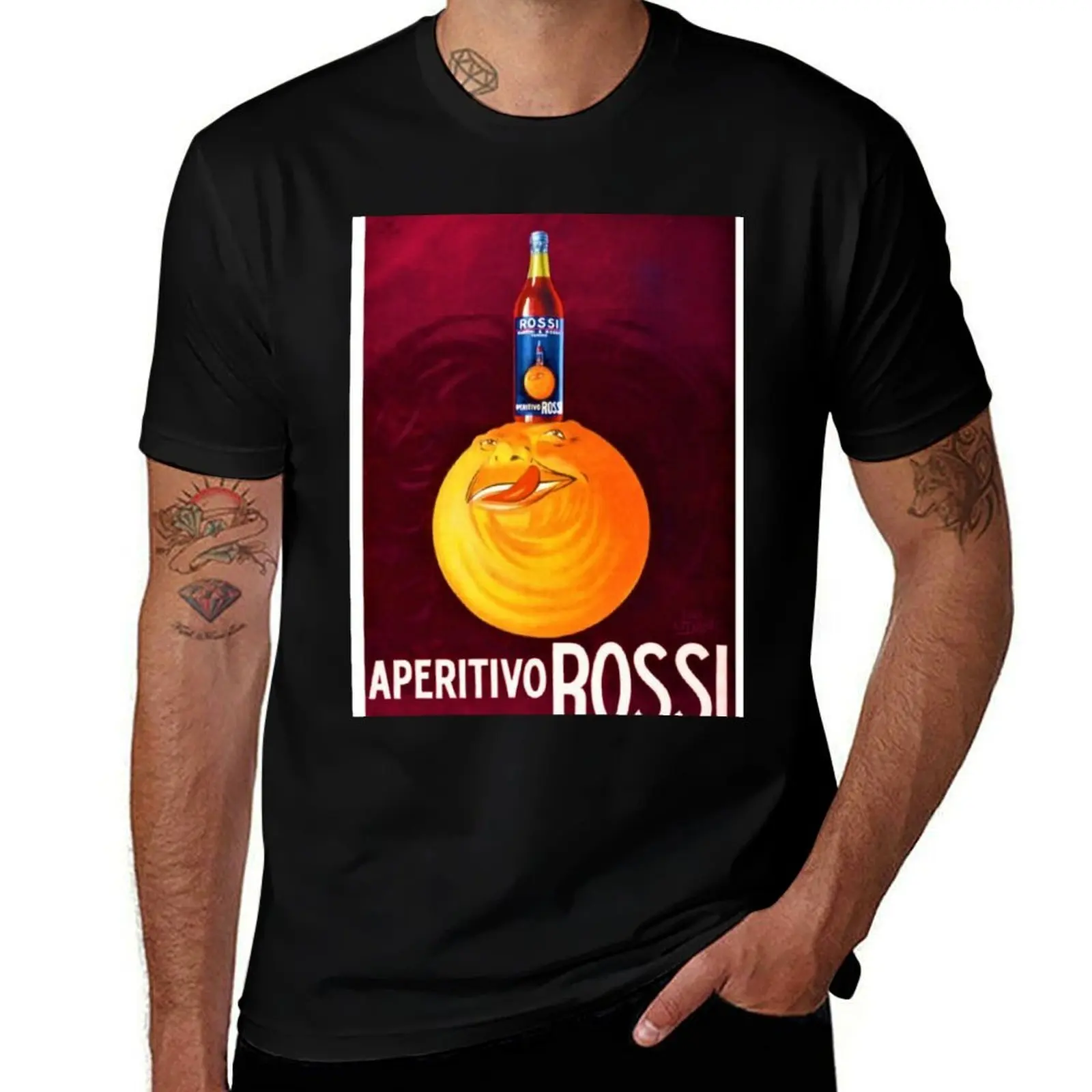 

1930's Vintage Rose Red Aperitivo Rossi Aperitif Alcoholic Beverages Food and Wine Advertising Poster T-Shirt