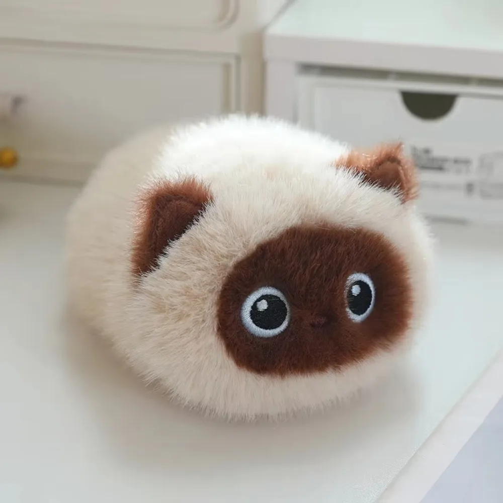 Lovely Cute Stuffed Animals Cat Cartoon Round Kitten Fluffy 20cm Black Cat