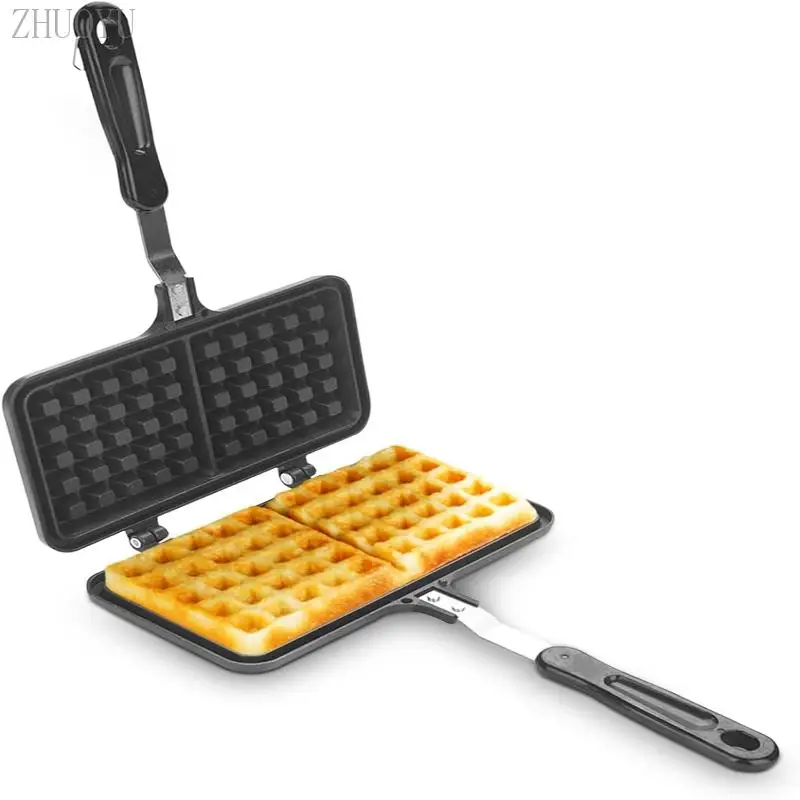 Iron cooker waffle machine, double non stick baking tray, aluminum cooker, Belgian waffle maker, small waffle maker, 21.5 x 33.5