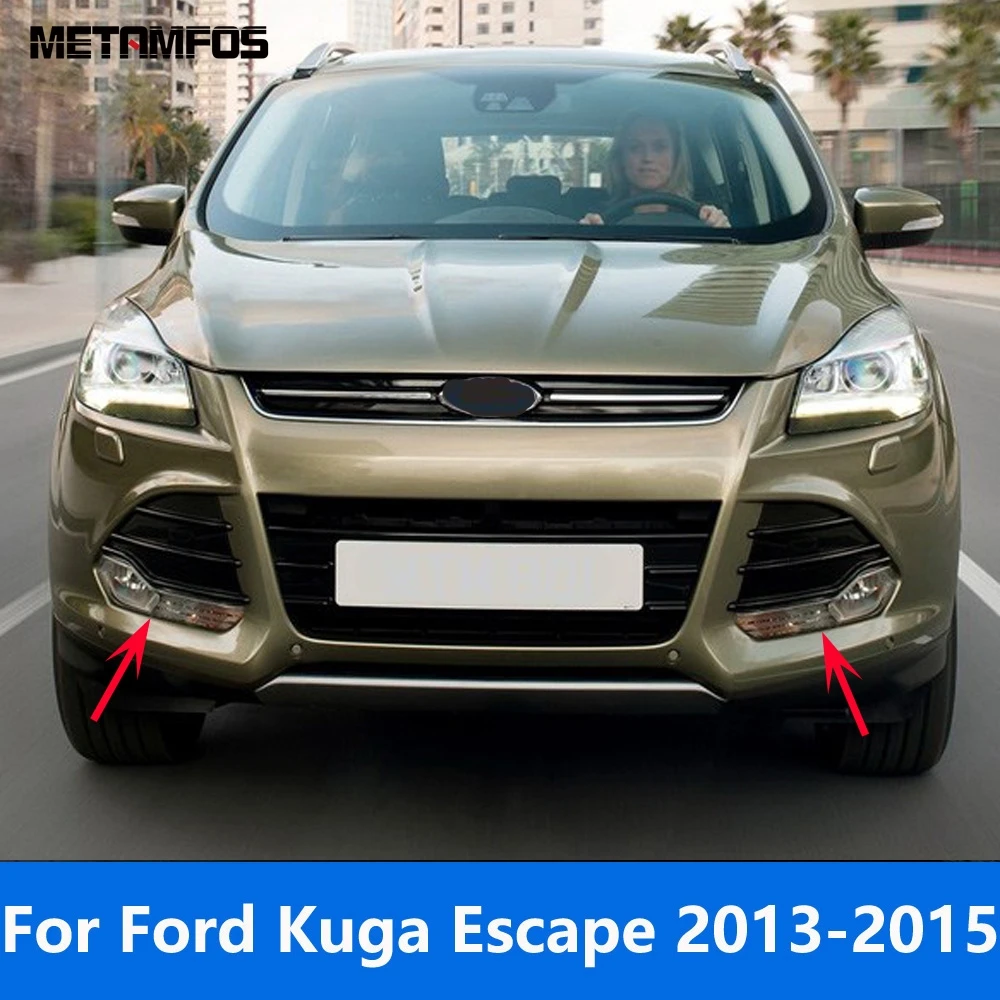 

Front Fog Lamp Light Cover Trim For Ford Kuga Escape 2013 2014 2015 Chrome Foglight Protector Exterior Accessories Car Styling