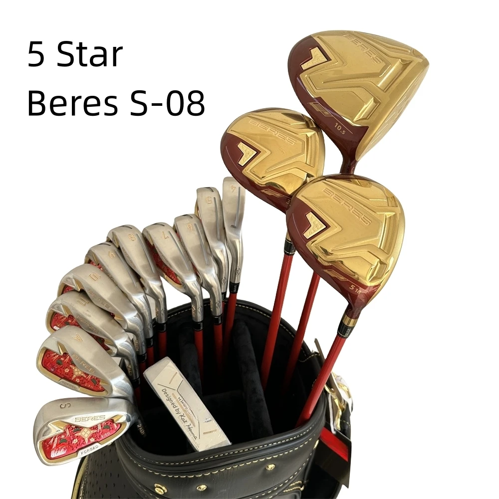 Juego completo de Golf Beres-S08 para hombre, juego de palos de Golf, conductor de Golf + madera + hierros + Putter/14 Uds. Con cubierta de cabeza