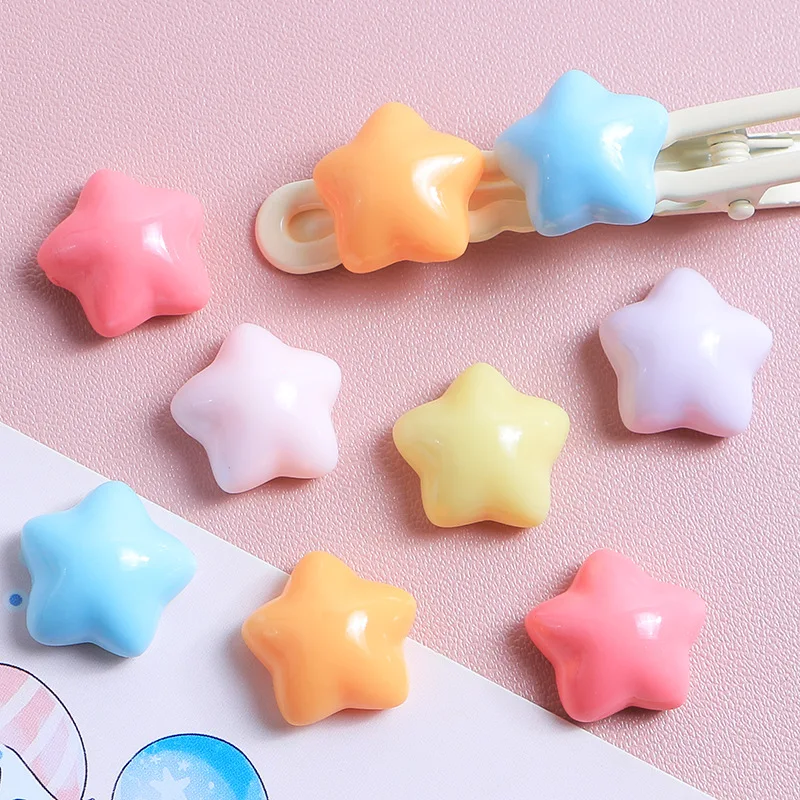 10Pcs Colour Small Starlet Resin DIY Shoes Hat Icebox Barrette Mobile Phone Case Scrapbook Cream Glue Flat Back Resin