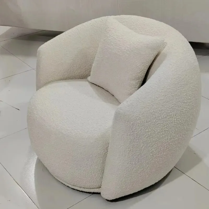 Creative modern minimalist rotating villa living room upscale hotel apartment teddy velvet casual armchair