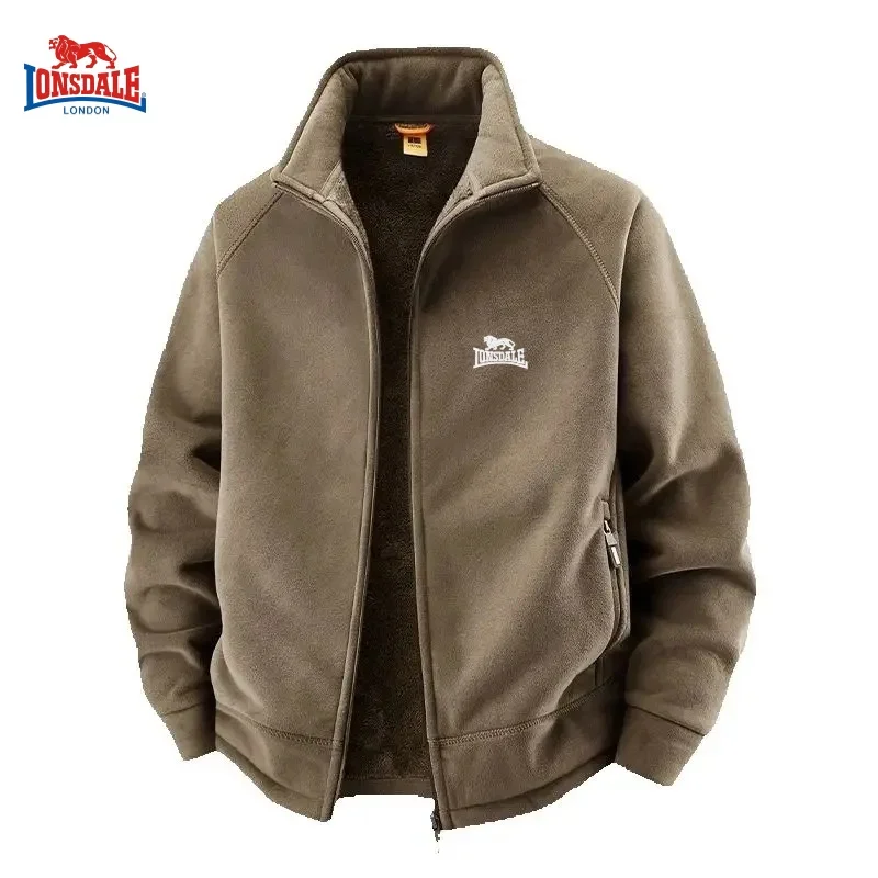 

New autumn and winter men's high-quality fleece stand up collar sweatshirt jacket men's fashionable casual warm versatile top