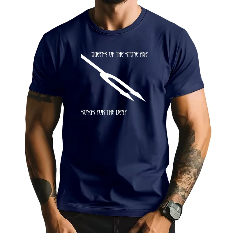 

New arrived tshirt Queens Of The Age Stone SONGS FOR THE DEAF Mens Black Rock T-shirt Sizes S-XXXL casual Classic Adult tops
