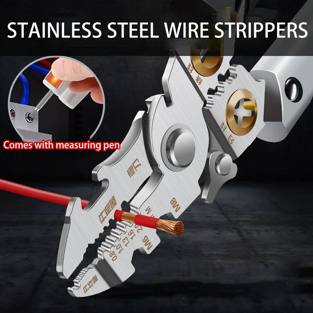 21 IN 1 Multi-Functional Wire Stripper Scissors Electricity Wire Stripper Pliers Cutting Cable With Electrical Measuring Pliers