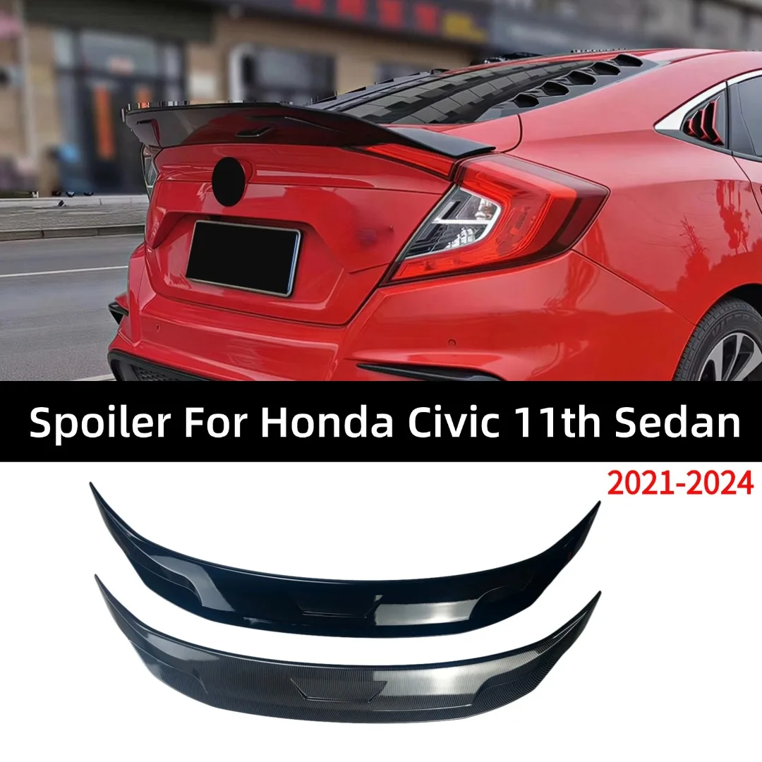 

Rear Spoiler Wing Splitter For Honda Civic 11th Gen Sedan 2021-2024 Air Dam Deflector Tuning Body Kit Trunk Lip Refit Body Kit