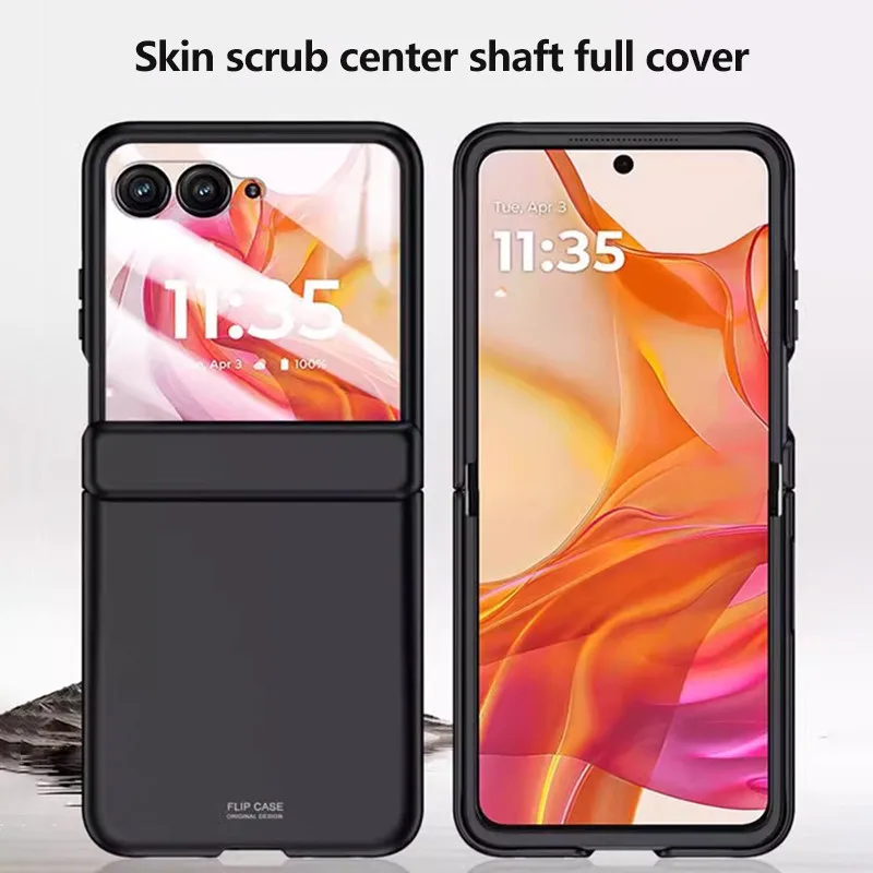 

Skin-feeling Matte Spring Hinge Phone Case For Motorola 50 Ultra Lens Film All-inclusive Folding Shockproof Protection Cover