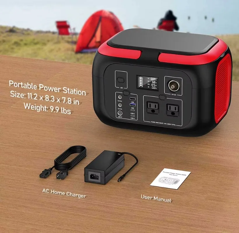 

Портативная электростанция на 135200 мАч (500 Вт·ч) с беспроводной зарядкой, мощностью 600 Вт переменного тока, солнечный генератор для кемпинга и домашнего использования