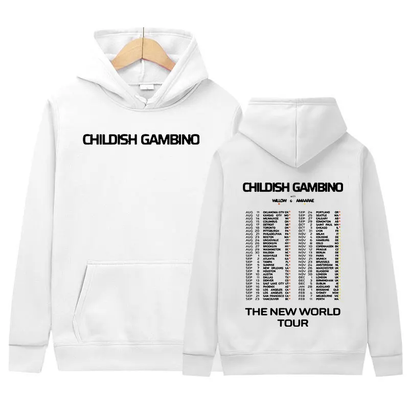 Childish Gambino The New World Tour 2024 Hoodie Men Women Casual Fashion Oversized Sweatshirt Y2k Retro Pullover Clothing Hooded