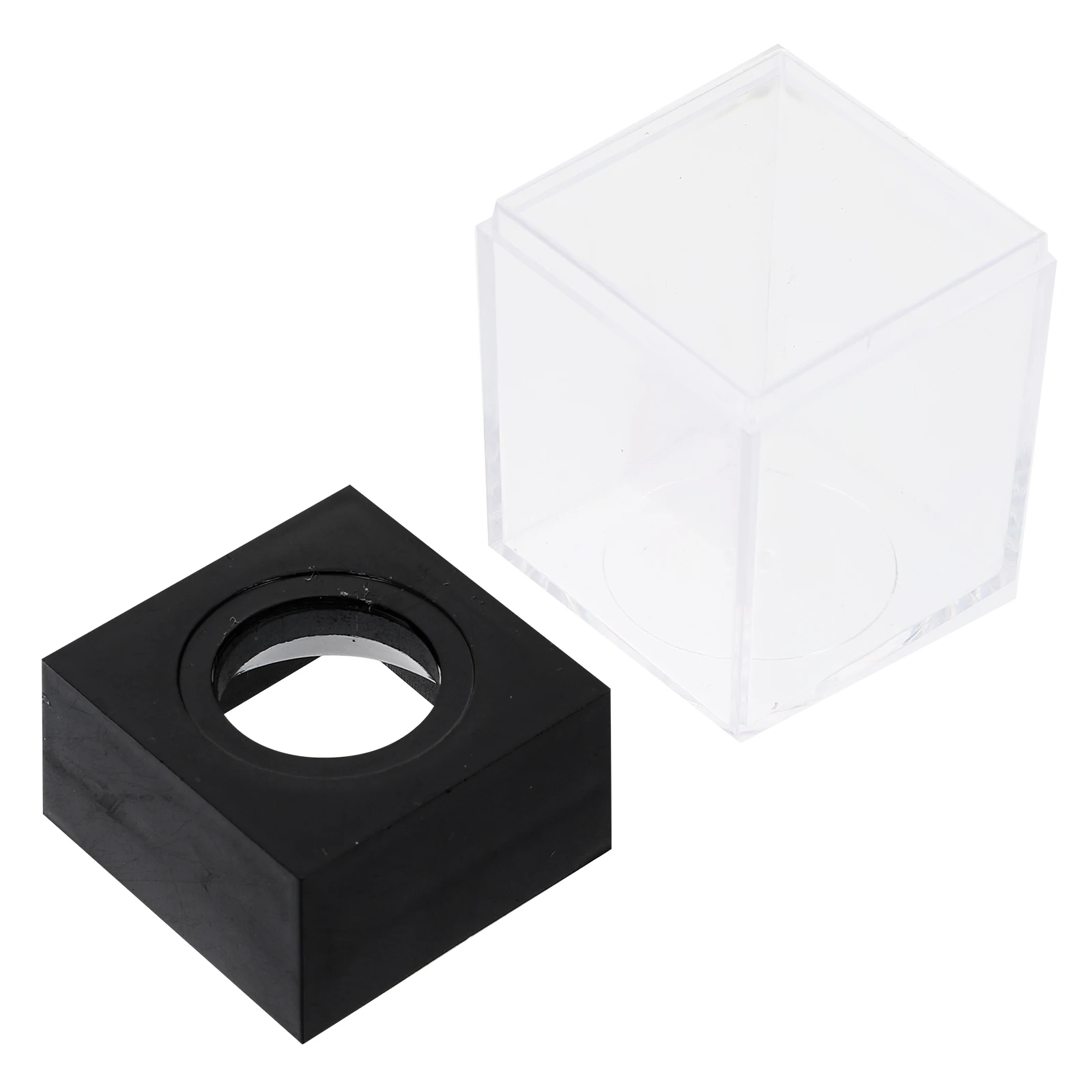 2pcs Square Macaron Color Storage Buckets Black Safe Material Desk Organization Paper Clip Holders Boxes
