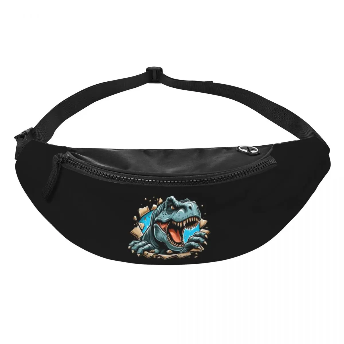 Custom Wild T-rex Dinosaur Roars Fanny Pack for Men Women Cool Dragon Crossbody Waist Bag Travel Hiking Phone Money Pouch