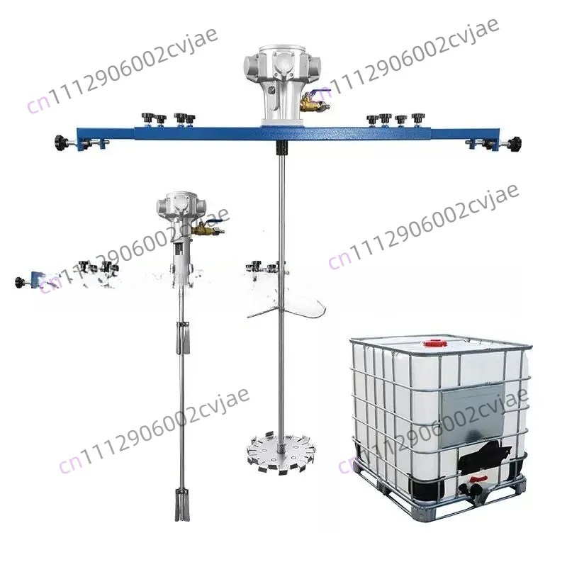 IBC Ton Barrel Special Stainless Steel Horizontal Plate Bracket Pneumatic Mixer Industrial Paint Coating Mixer Disperser