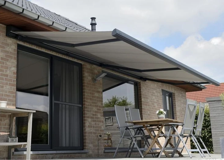 Outdoor Environmental Protection Aluminum Acrylic Awning Foldable Intelligent Sunshade for Coffee Shop Rainproof Leisure Canopy
