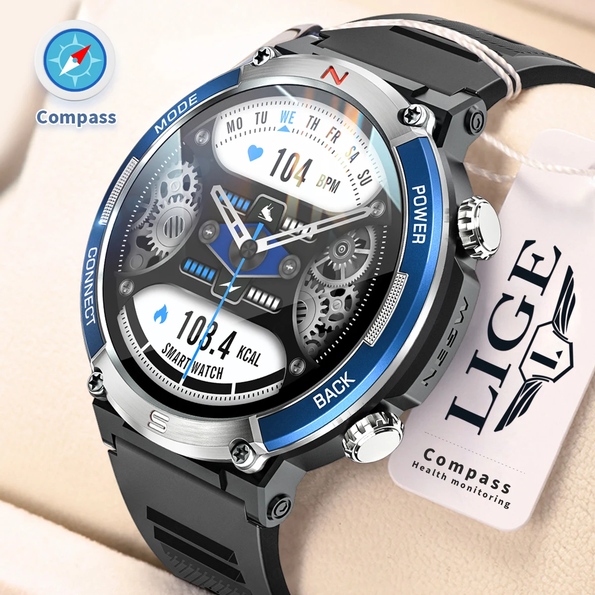 

LIGE Fashion Smart Watch Men Outdoor Sport Fitness Bracelet Bluetooth Call Clock Waterproof Men Smartwatch For Huawei Xiaomi