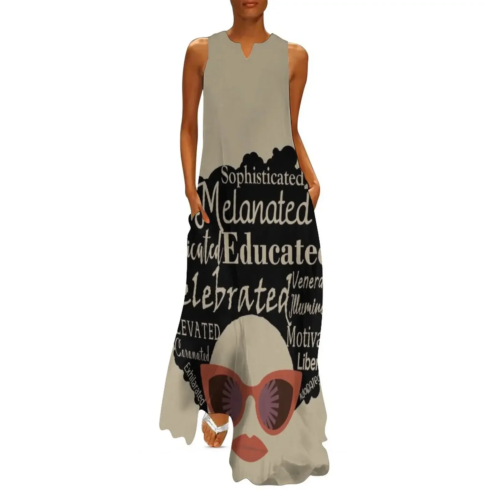 

Natural Hair Black Girl Magic Melanated & Celebrated Long Dress Bride dresses evening dress Dresses Dress