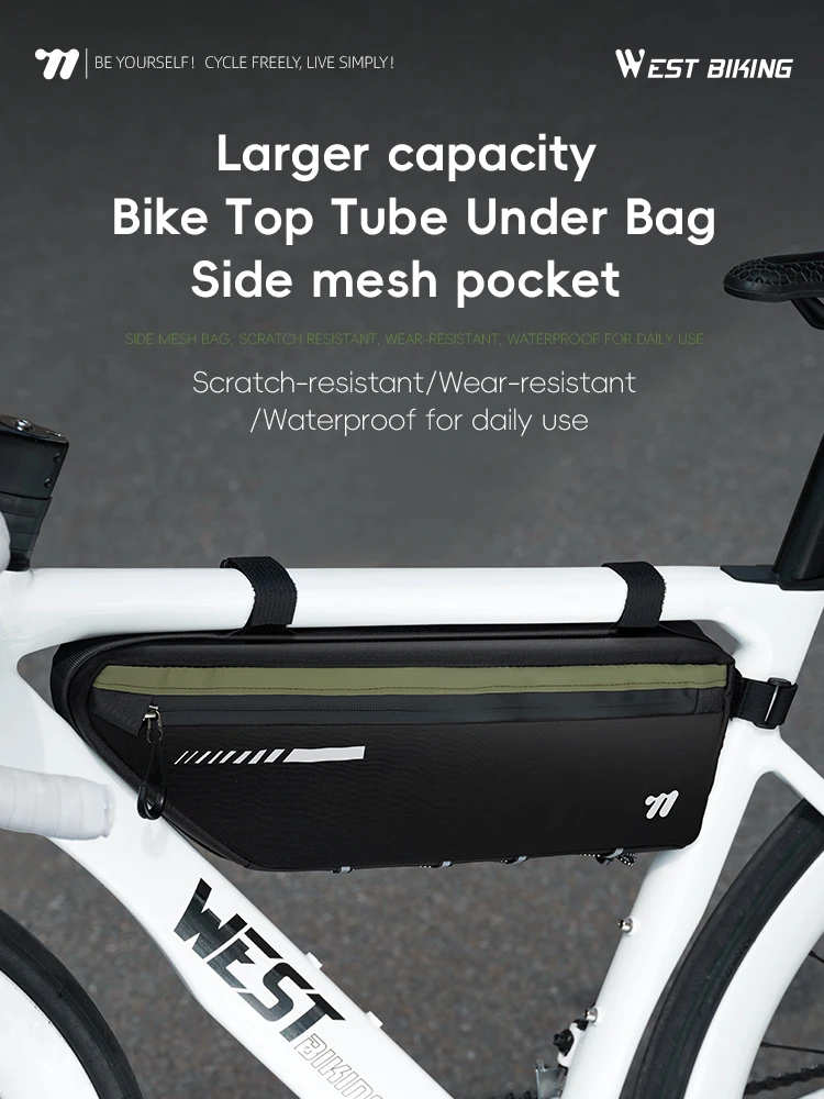 AliExpress West Biking WEST BIKING 2.6L Bicycle Top Tube Bag Large Capacity Scratch Resistant Waterproof Bike Frame Bag MTB Road Bicycle Accessories