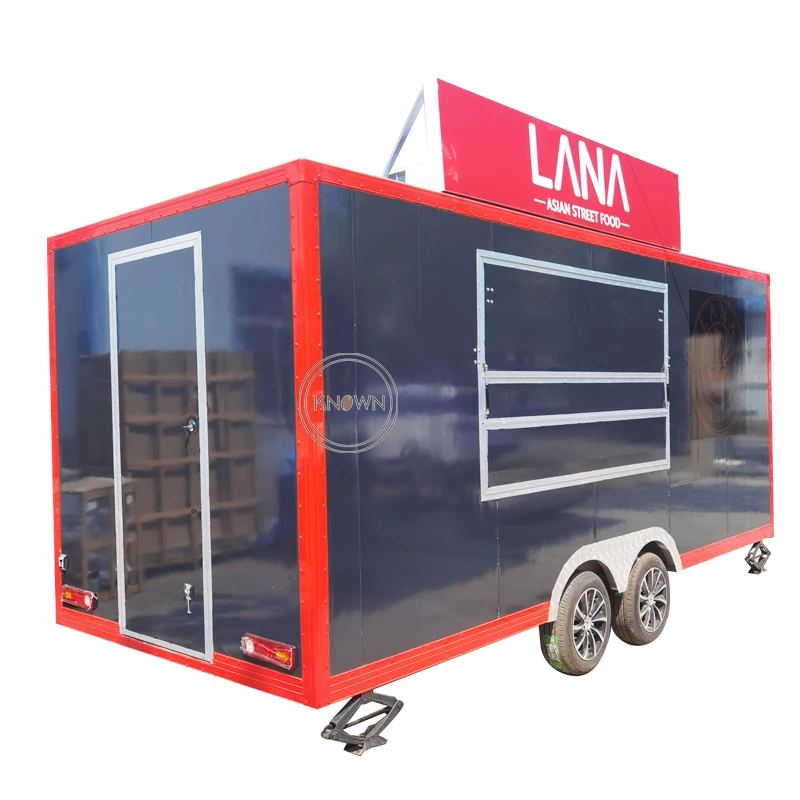 2024 Europe Trends Fast Food Trailer Truck Mobile Kitchen Beer Pizza Ice Cream Hot Dog Freezer Food Cart Vending kiosk for Sale