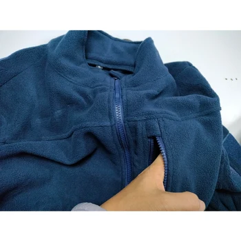 Autumn Winter Men's Fleece Jacket Outdoor Sports Tactical Coat Stand Collar Full Zip Warm Hiking Work Travel Jackets 6