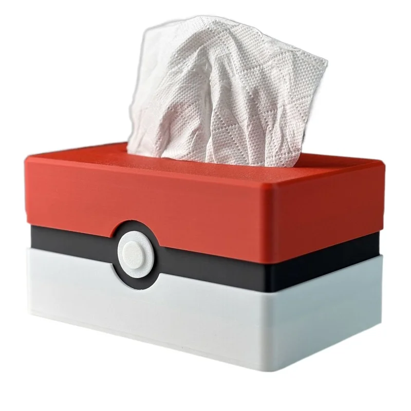 Cartoon Poke  Ball Tissue Box  Storage Napkin Holder Paper Case Desktop Tissue Holder Car Kitchen kids Room Tissue Box Gift view 6