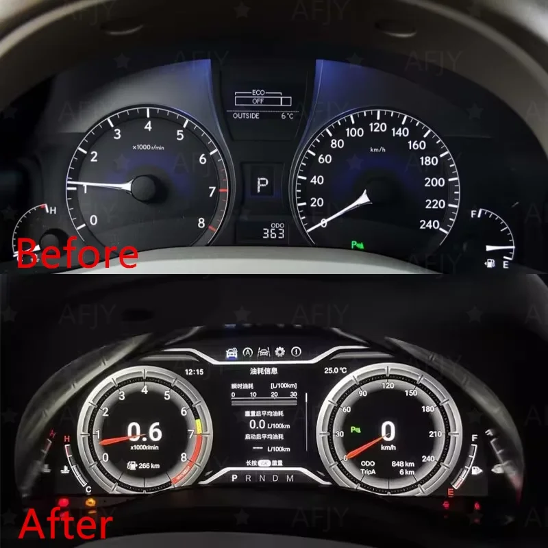 Car Digital Instrument Cluster For Lexus RX 2009-2015 RX270 RX350 RX450 Virtual Cockpit LCD Speedometer Dashboard Meter Panel
