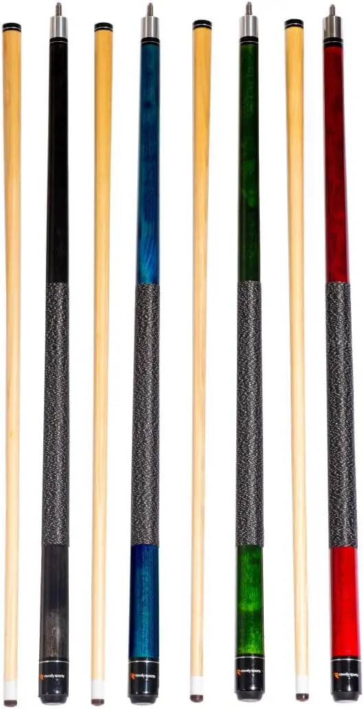 Sticks Set of 4-57 inch 20oz Wooden Pool Cue Stick - House Bar Billiard Cue Sticks - 13 MM Genuine Leather Tips Po