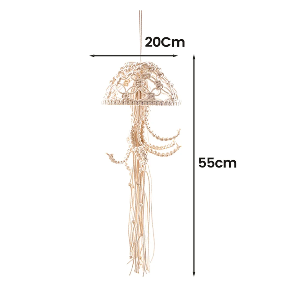 Macrame Wall Hanging, Jellyfish Dream Catcher with Star Lights, Wall Art Decor Beautiful Apartment Room Door Decoration