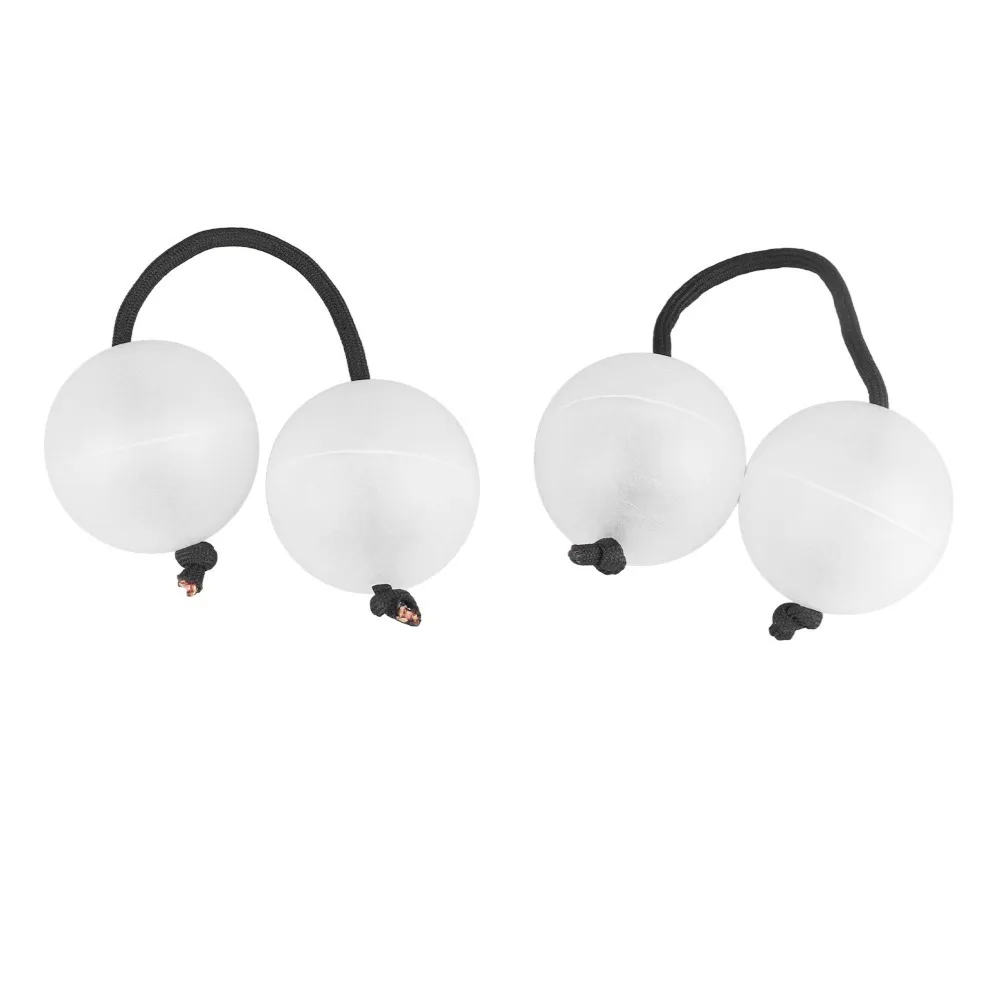 2Pairs Premium White Kashaka Shaker Rhythmic Ball Plastic Aslatua Shaker Percussion Rhythm Instrument For Happy