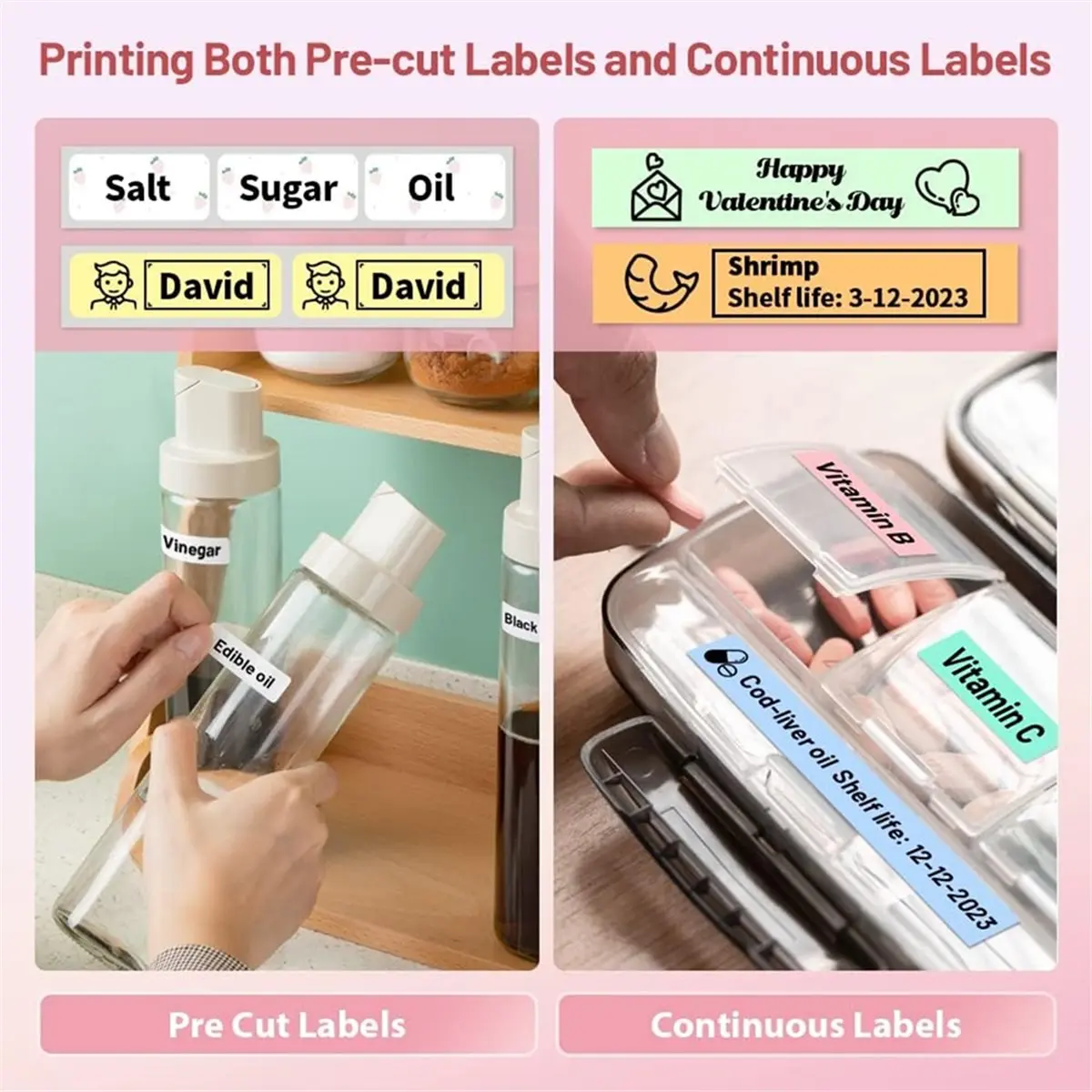 HOUSEHOLD*GOOD Label Maker Machine, Bluetooth Mini Label Maker for , Inkless Thermal Label Printer Portable Sticker Maker