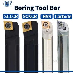 SCLCR Torno Parafuso Boring Bar, SCKCR, S10K, S12M, 16Q, Torneamento Interno, CCMT, HSS, C08K, Liga de carboneto, Suporte para ferramentas de aço, SCZCR, SCWCR