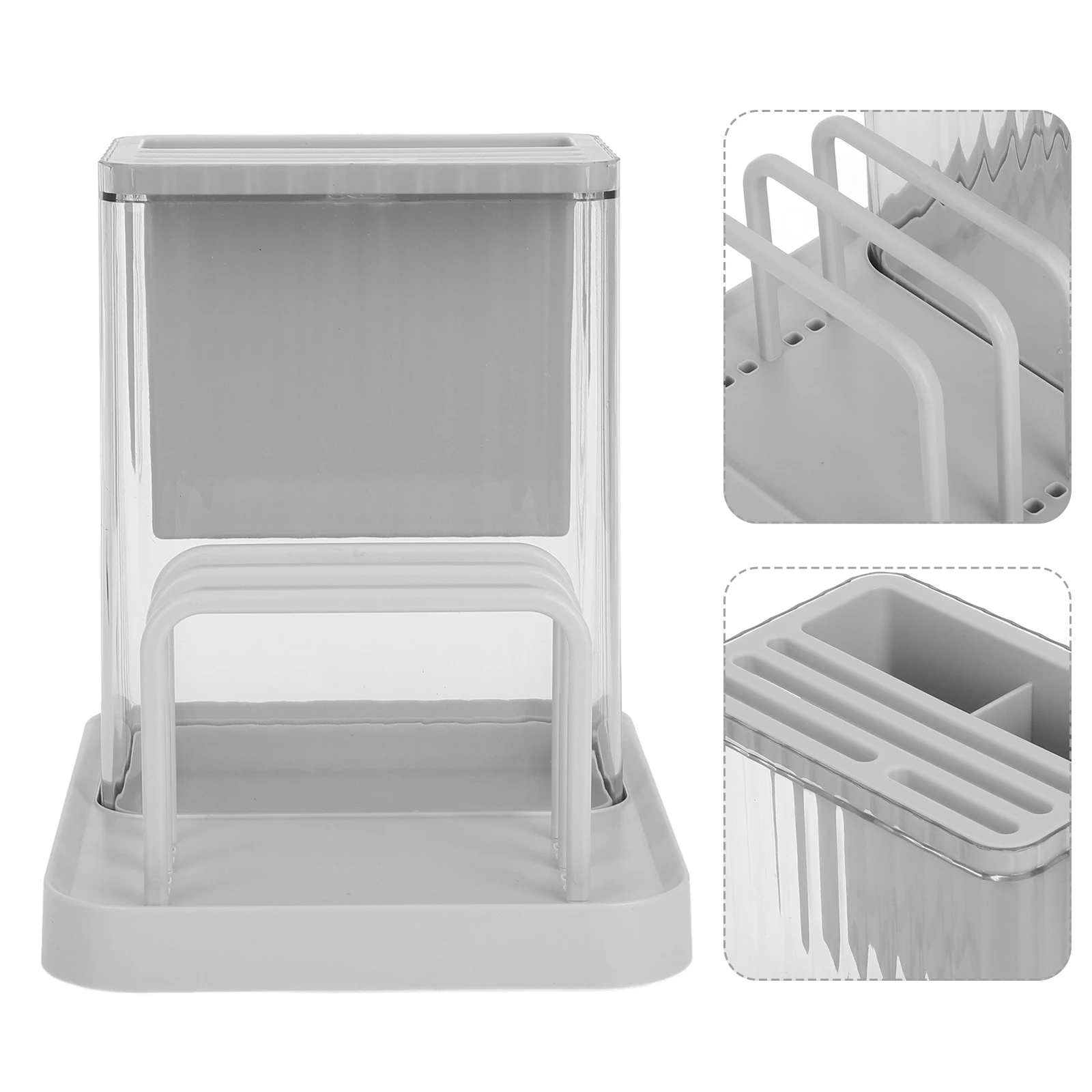 

Countertop Organizer Knife Storage Holder Cutting Board Stand Pot Lid Space-Saving Water Draining Kitchen Utensils