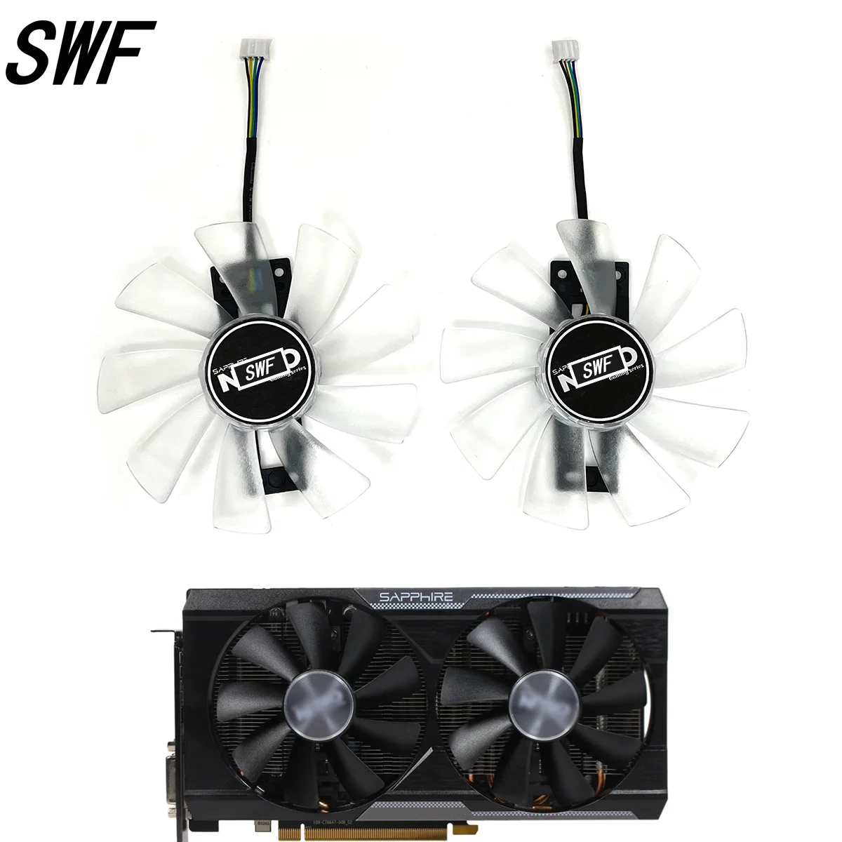 

New 100mm GAA8B2U Cooling White Fan With Blue Light For Sapphire R9 380 380X Graphics Card Cooler Fan