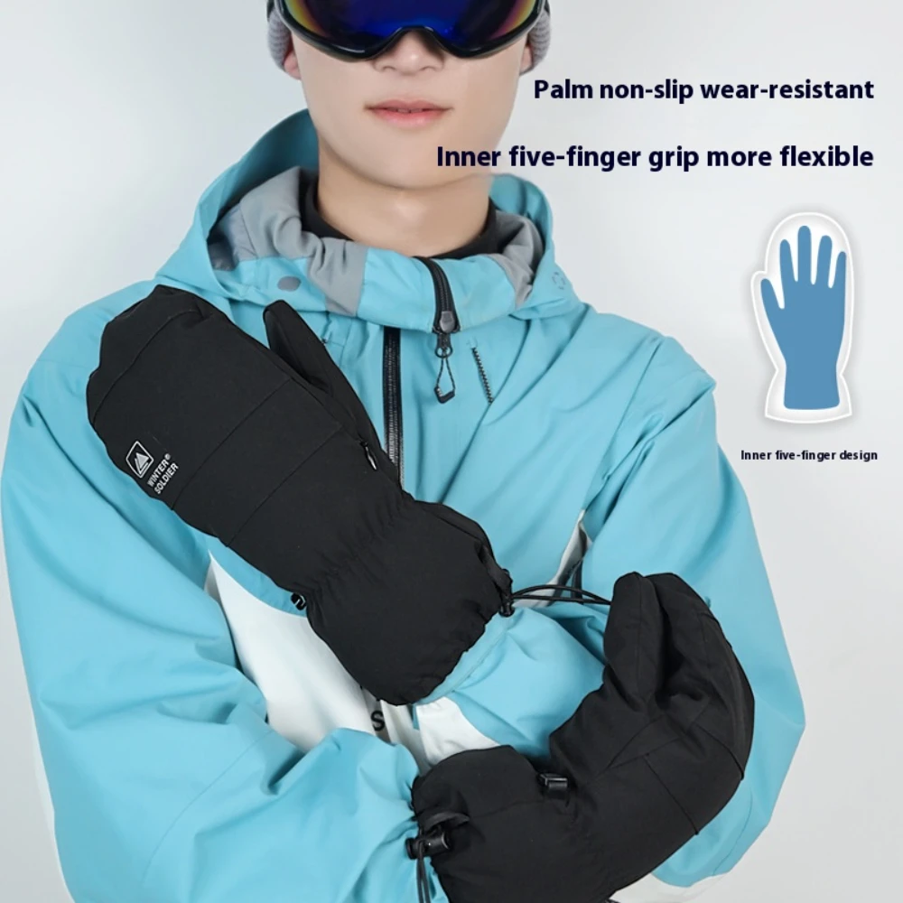 

Профессиональные перчатки для альпийских лыж и сноуборда, водонепроницаемые с защитой запястья, спортивные аксессуары, защитные молодежные перчатки