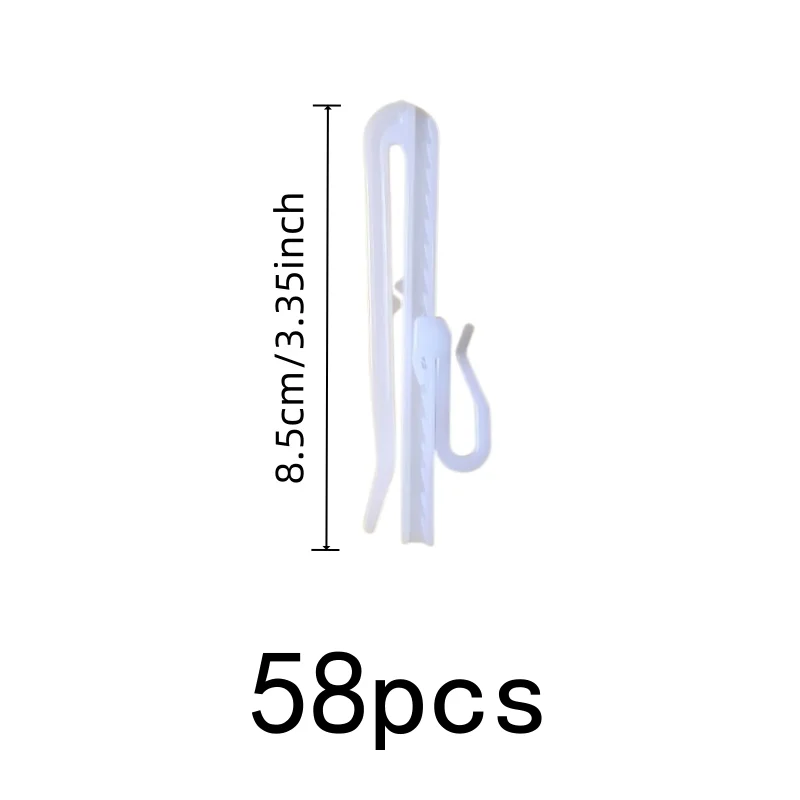 58 pcs 8.5cm Height Adjustable Drapery Pins for Bedroom Window Drapery, No Drilling Required, Strong Load Support