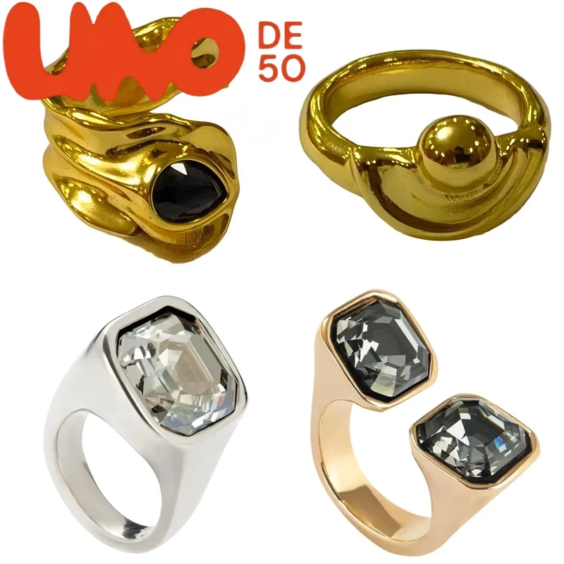

UNOde50 Statement Ring - Silver & 18K Gold Plated, Make a Bold Fashion Statement