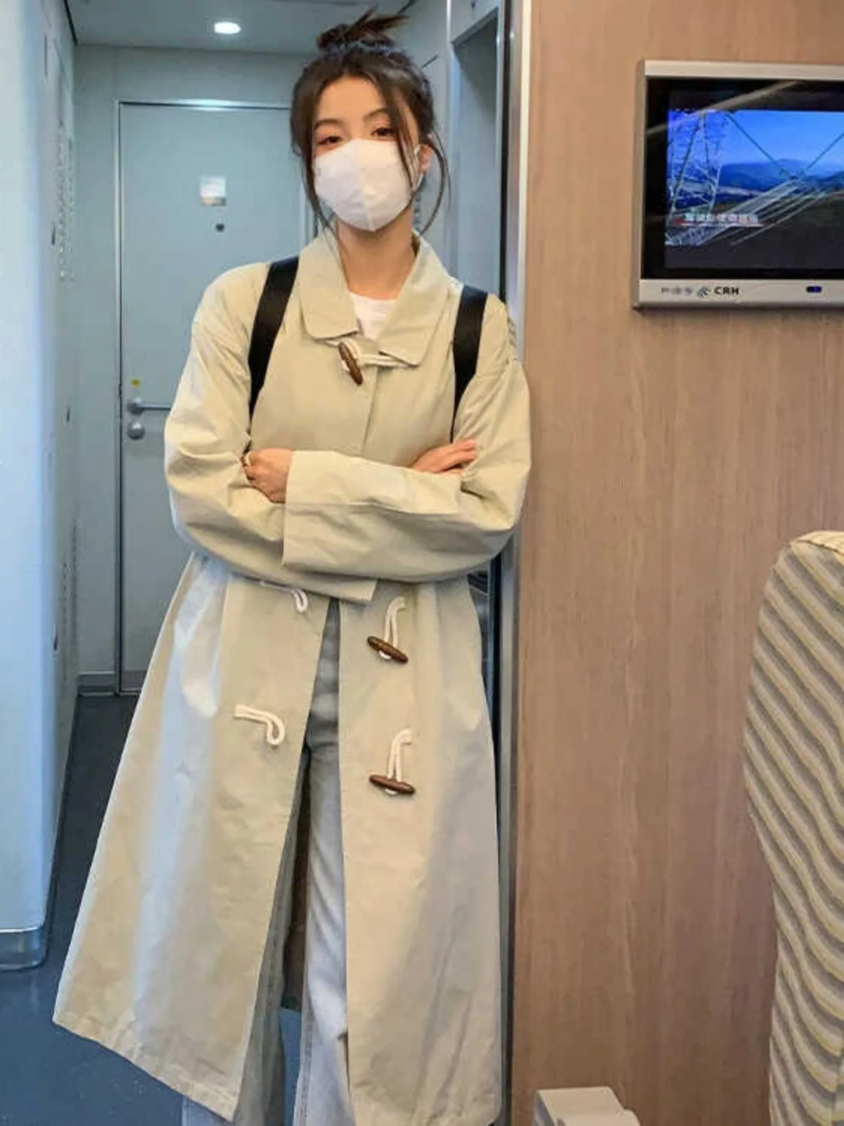 

Casual Long Sve Pure Color Button up Women's Jaet Korean Sle Commute Polyester Fiber Straight Cut Spring Autumn New