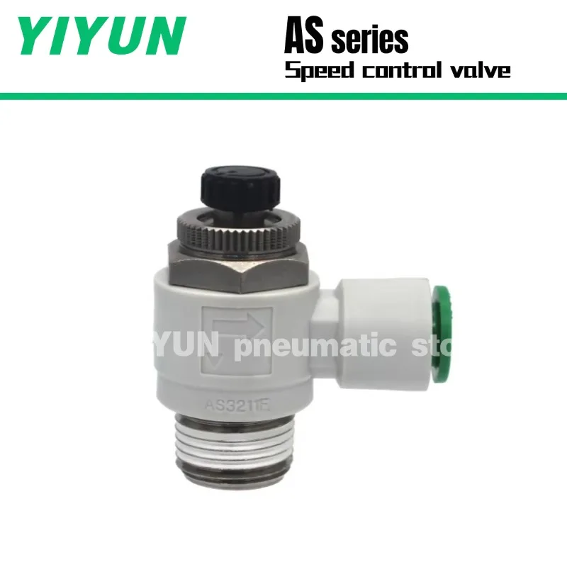 

5pcs AS2201F-01 AS2202F-02 AS2211F-01 AS2211F-02-04S-06S-08S-10S Pneumatic Speed Controller Valve Joint Fittings AS Series