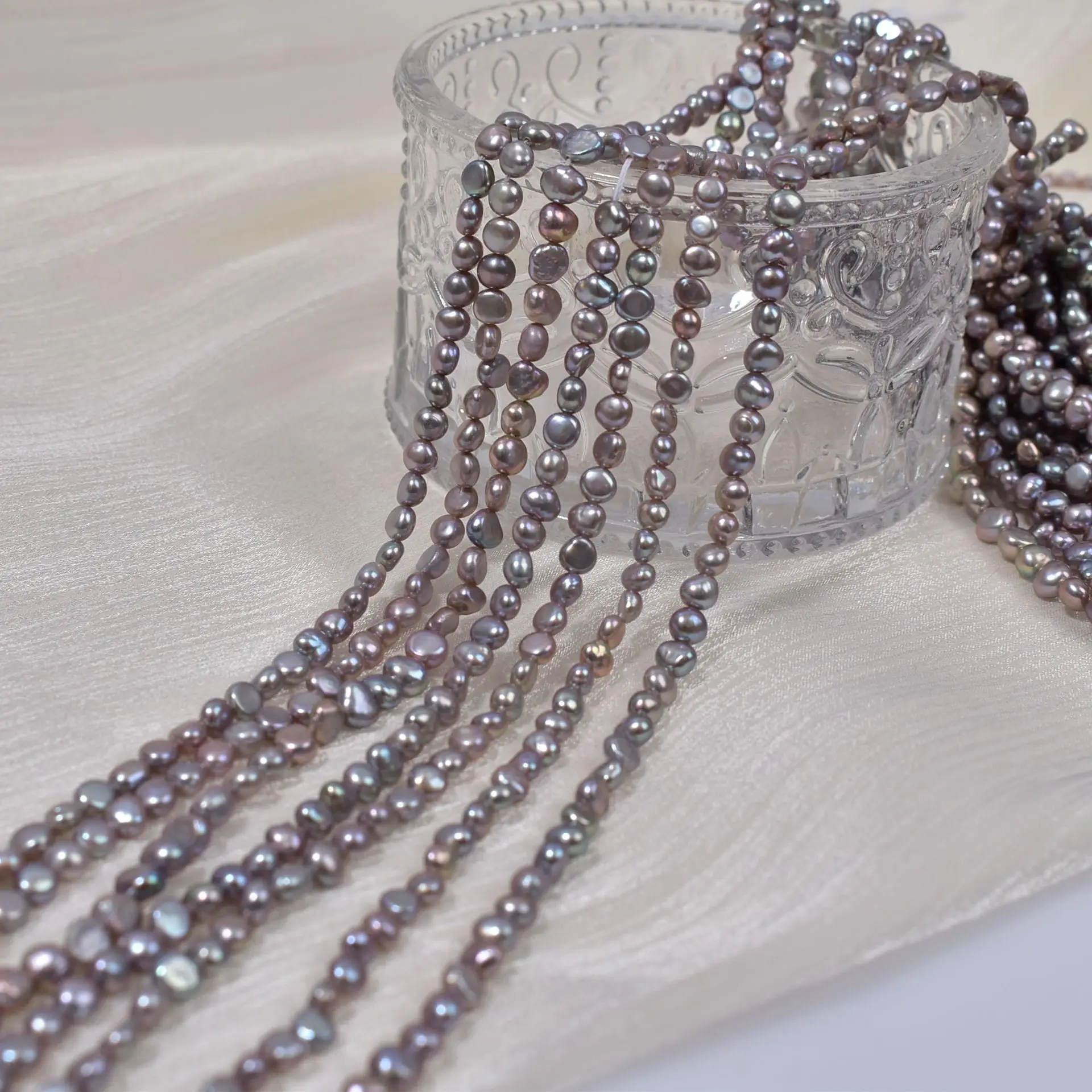 

4-5mm Natural Freshwater Pearl Strong Light Baroque Gray Irregular Beads Two-sided Light Pearl for Jewelry Making Accessories