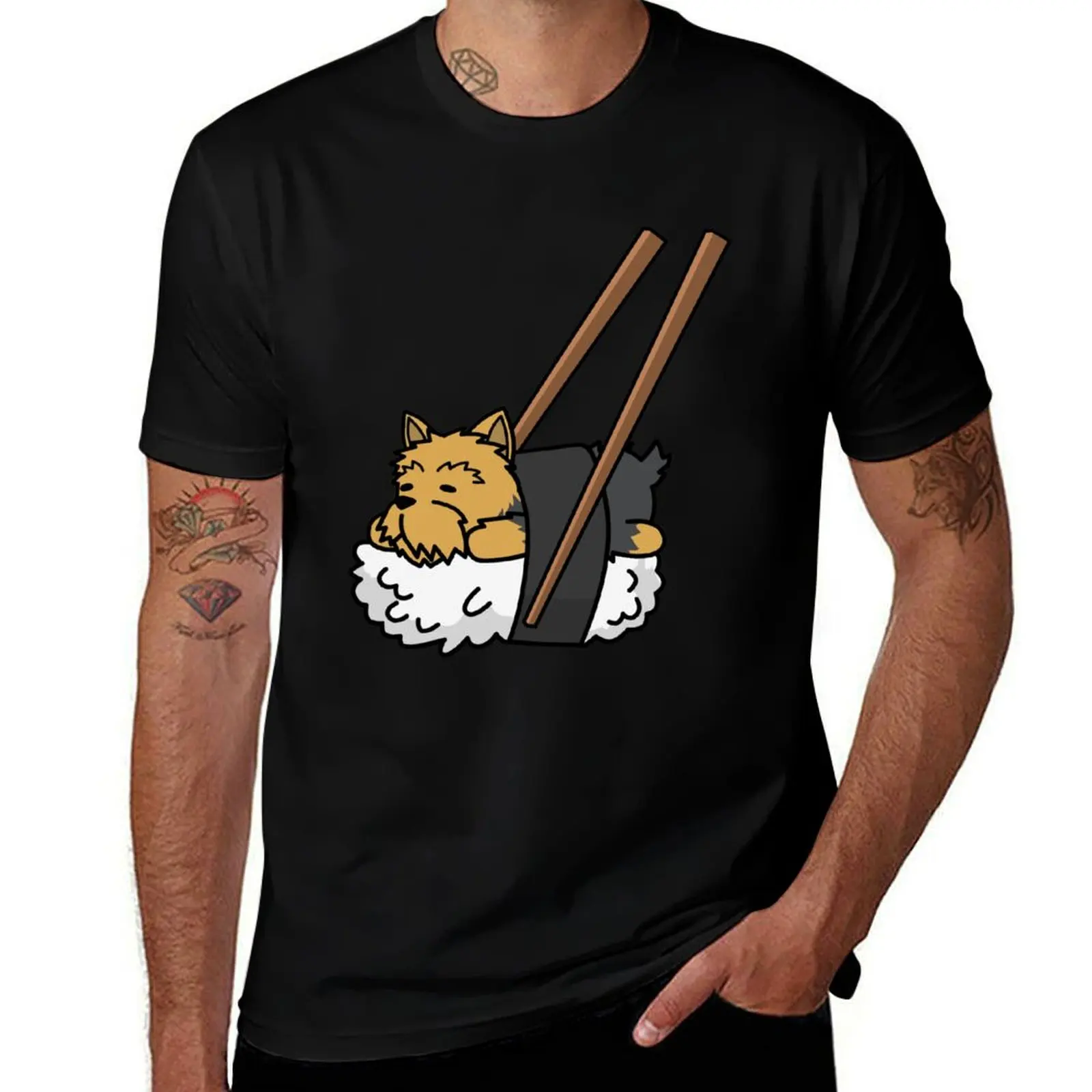 

Funny Sushi Yorkshire Terrier T-Shirt Big Size Daily Wear T-Shirt