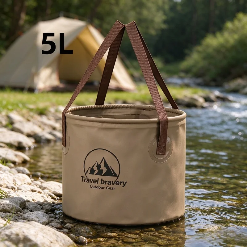 Portable Collapsible Water Bucket 5/10/20L, Large Capacity Outdoor Water Container for Camping Fishing Hiking