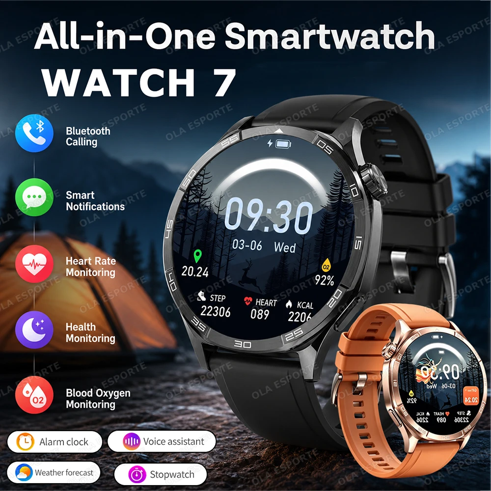 Ola Esporte Smart Watch 7 Answer Calls Heart Rate Sleep ECG Monitoring Watch Bluetooth Call Weather Sports Smartwatch 2026 HW12