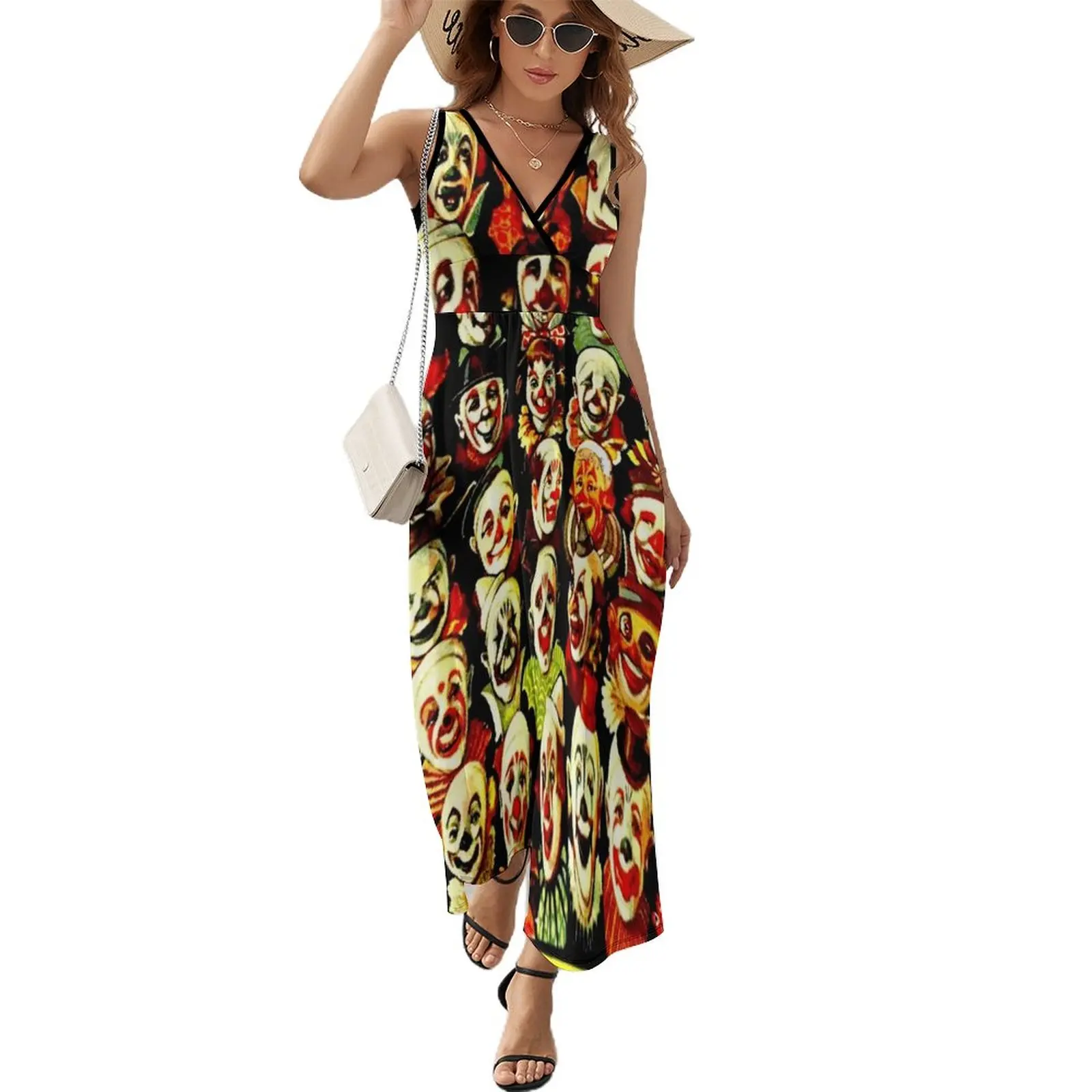 CLOWNS CONFERENCE Vintage Circus Poster Print Sleeveless Dress luxury dresses women long dresses