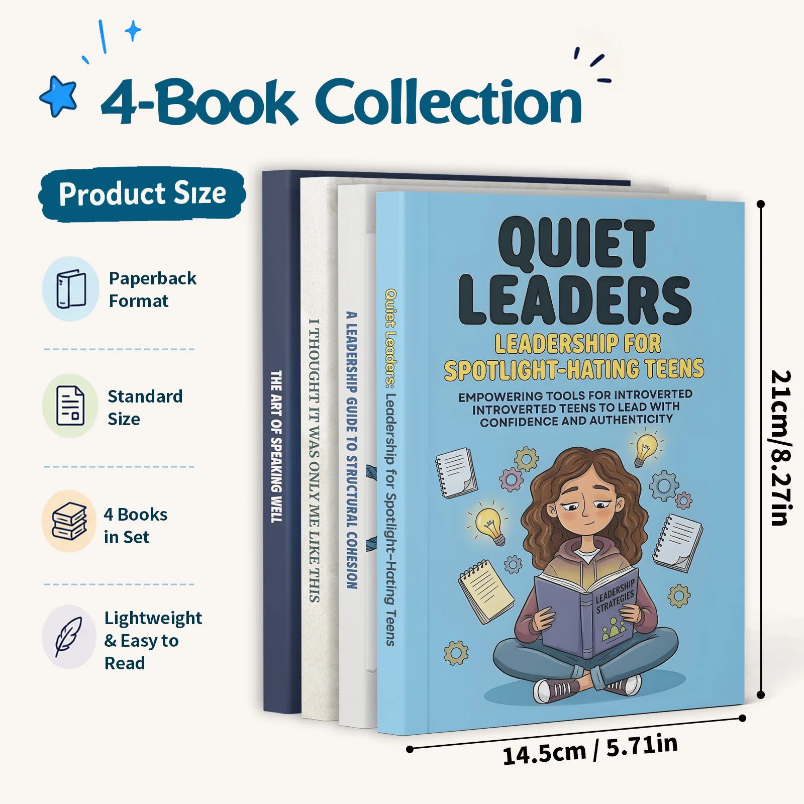 4-Book Communication and Leadership Growth Book Set, Includes A Leadership Guide to Structural Cohesion, Quiet Leaders