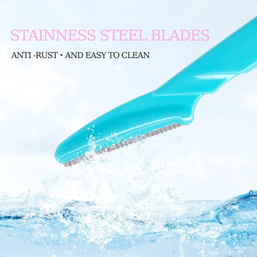 40-teiliges Augenbrauenrasierer für Frauen, Gesichtsrasierer-Set, Dermaplaning-Werkzeug zum Entfernen von Pfirsichflaum, Edelstahlklingen mit Schutz C