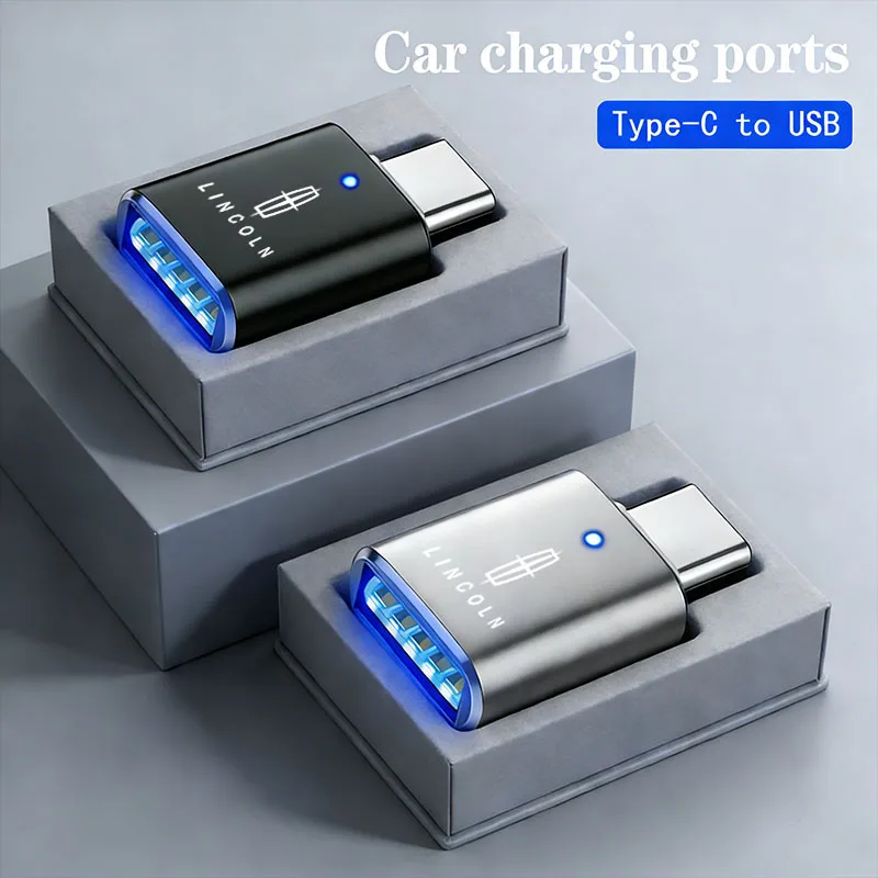 Adaptador convertidor de tipo C OTG macho a USB hembra para Lincoln Z Navigator Town-car Aviator MKZ Corsair Continental MKX